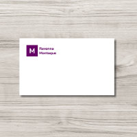 Monogram Simple Plum Purple Personalized Script 
