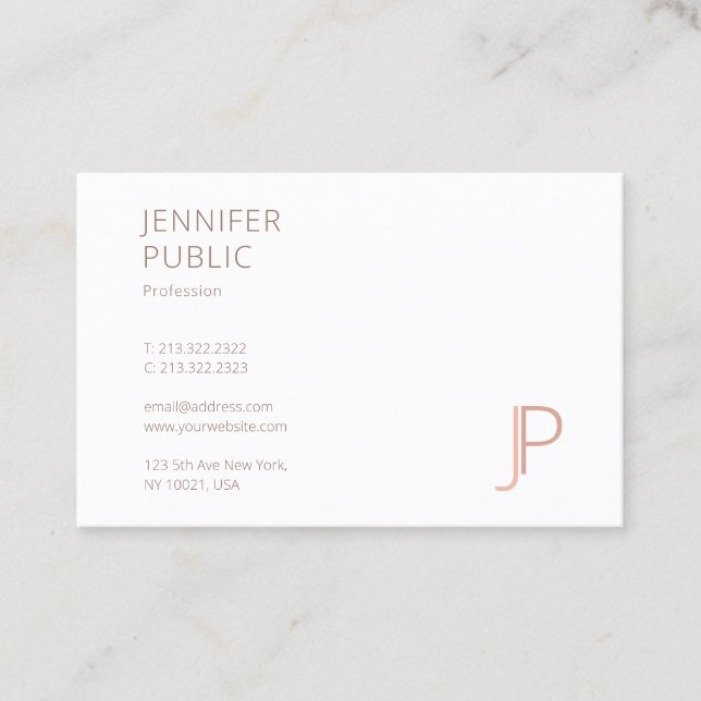 Monogram Simple Template Chic Modern Professional Business Card (Front)