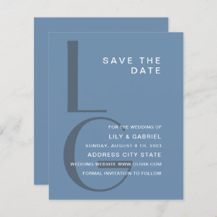 Monogram. Simple typography wedding Save the Date