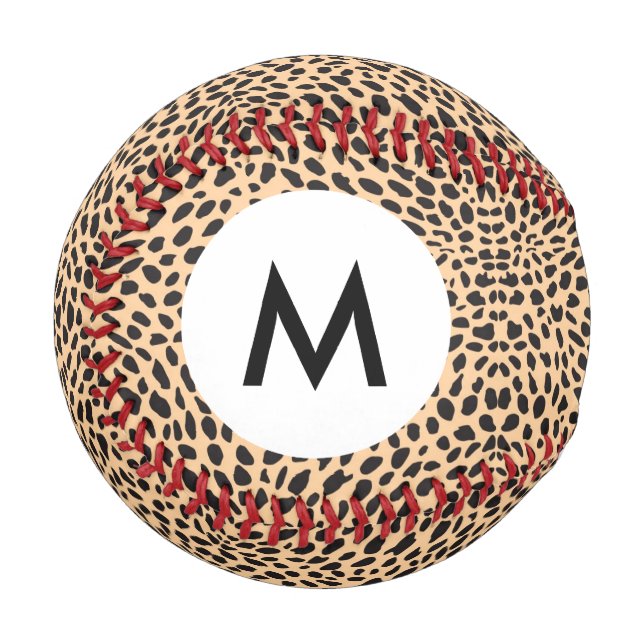 Monogram Skin cheetah decor Baseball (Front Left)