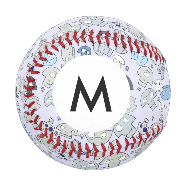 Monogram Skull Pattern Baseball (Front Left)