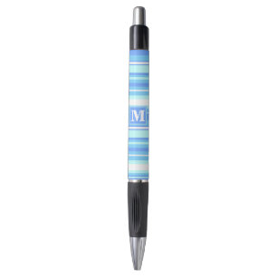 Monogram sky blue stripes