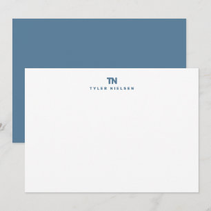 Monogram Slate Blue Typography Card