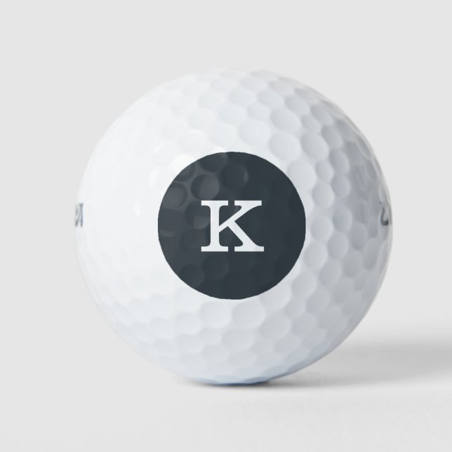 Monogram Slate Cool Colour Coordinated Golf Balls (Front)
