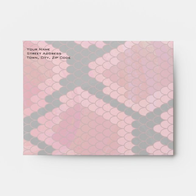 Monogram Snake Black and Red Print Envelope (Front)