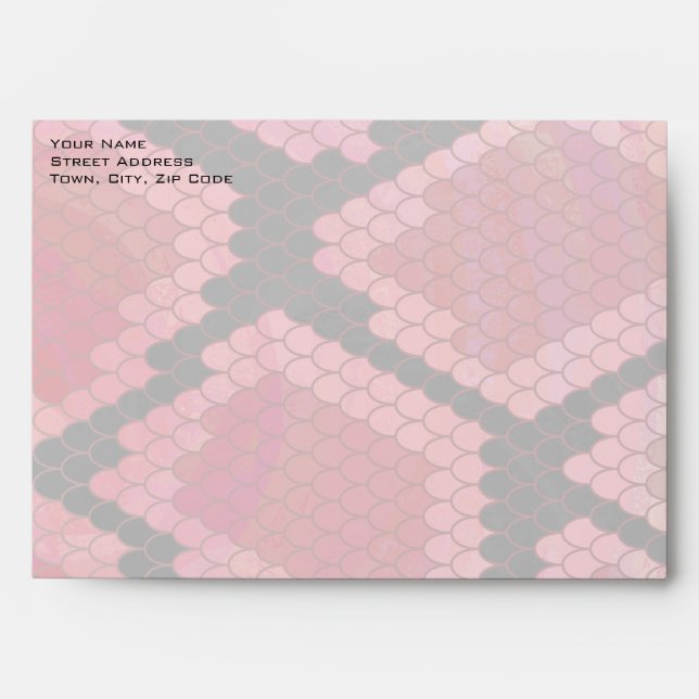 Monogram Snake Black and Red Print Envelopes (Front)