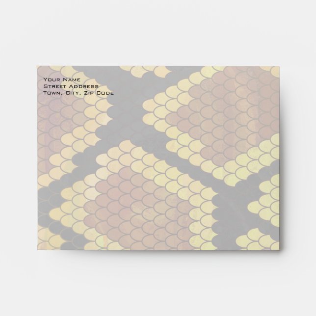 Monogram Snake Brown and Gold Print Envelopes (Front)