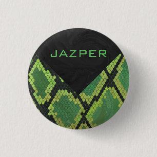 Monogram Snake Green and Black 3 Cm Round Badge