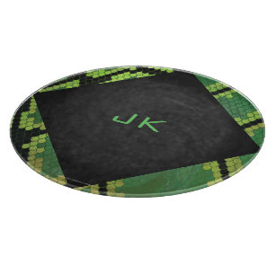 Monogram Snake Green and Black Cutting Board