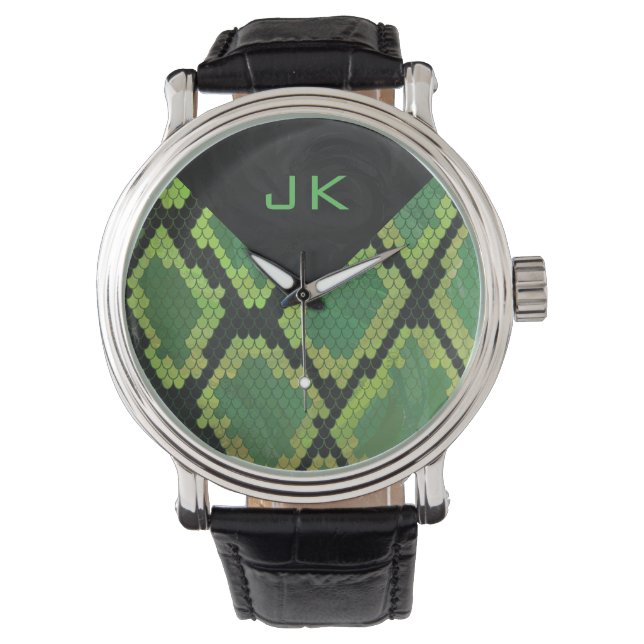 Monogram Snake Green and Black Watch (Front)