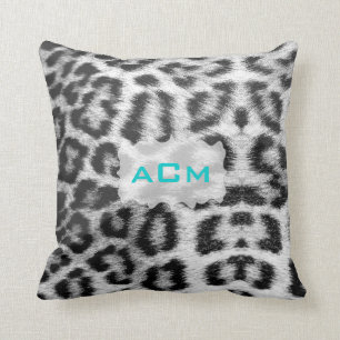 Monogram Snow Leopard Cushion