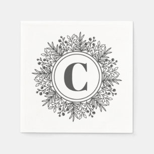 Monogram Snowflake Christmas Napkin