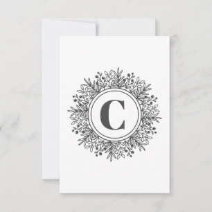 Monogram Snowflake Christmas Thank You Card