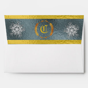 Monogram & Snowflake - Silver/Gold Envelope