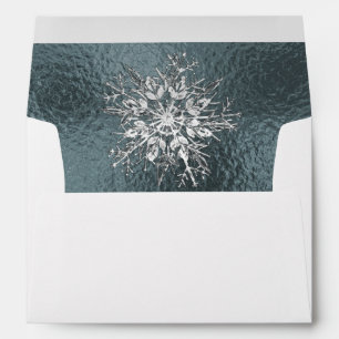 Monogram & Snowflake - Silver/Silver Envelope