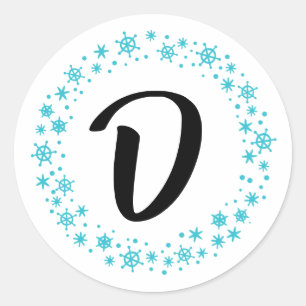 Monogram Snowflake Stickers and Envelope Seals