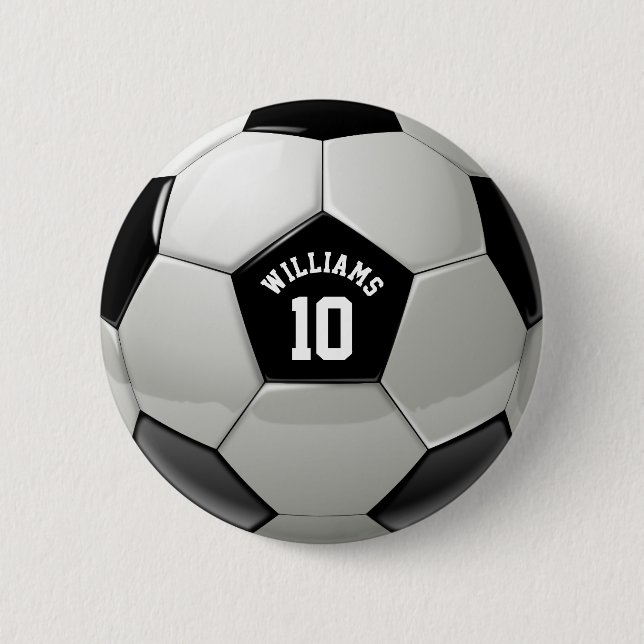 Monogram Soccer Ball Association Football Sports 6 Cm Round Badge (Front)