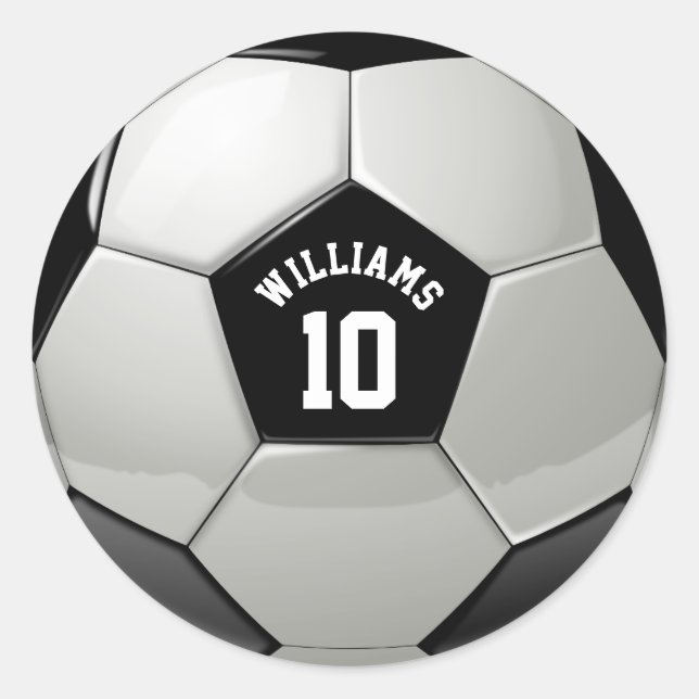 Monogram Soccer Ball Association Football Sports Classic Round Sticker (Front)