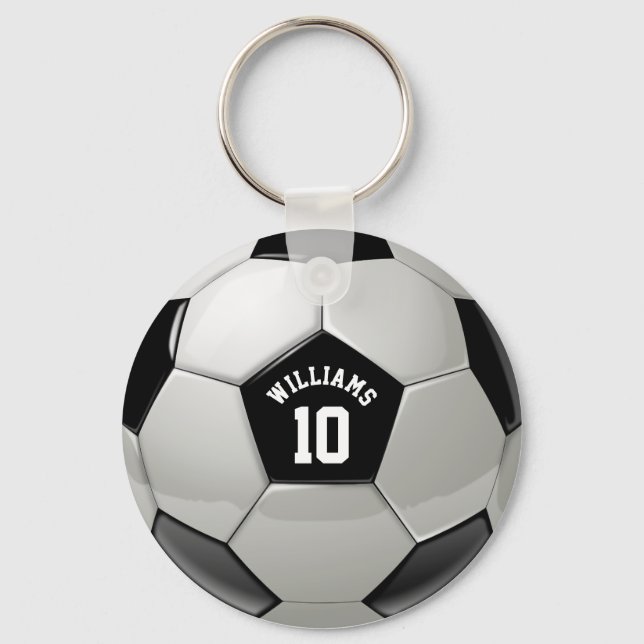 Monogram Soccer Ball Association Football Sports Key Ring (Front)