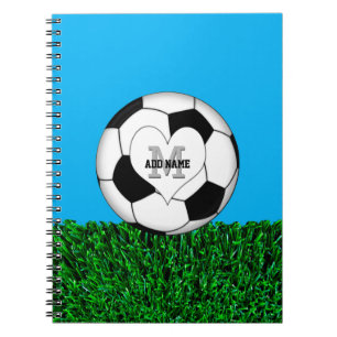 Monogram Soccer Ball Personalised Notebook
