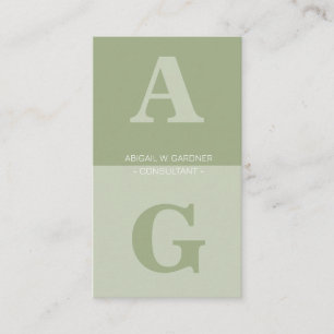 Monogram Social Media Moss Green Business Card