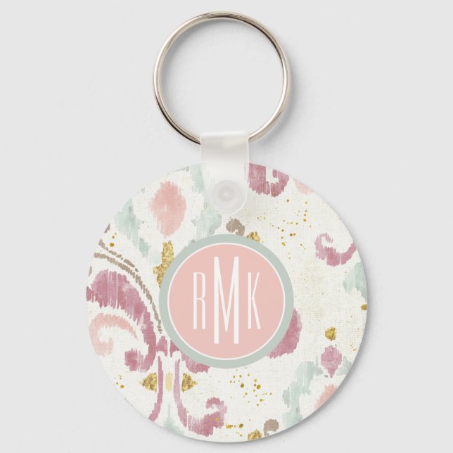 Monogram | Soft Deco Pattern Key Ring (Front)