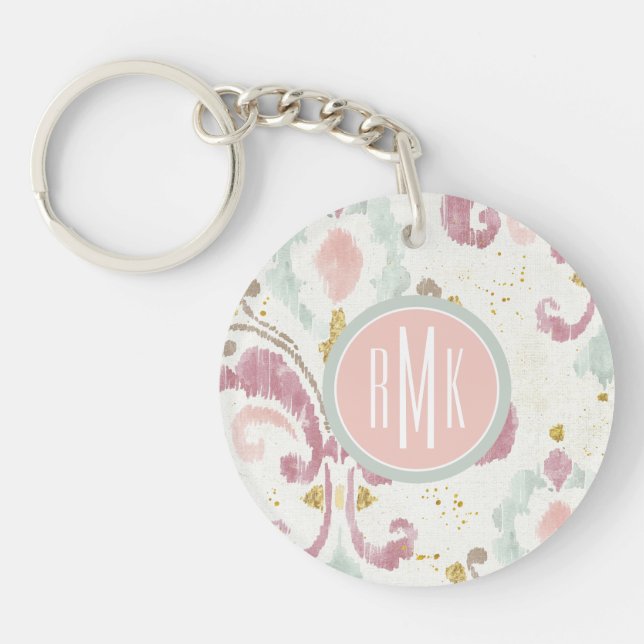 Monogram | Soft Deco Pattern Key Ring (Front)