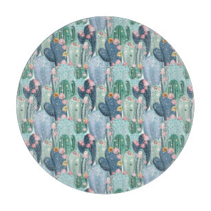 Monogram   Soft Patel Cactus Pattern Cutting Board