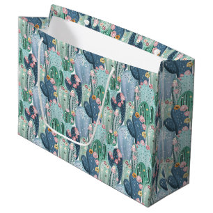 Monogram   Soft Patel Cactus Pattern Large Gift Bag