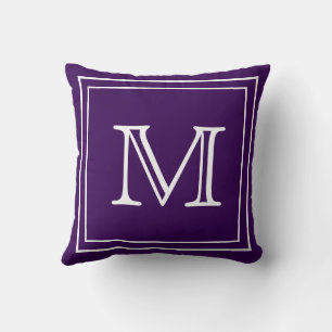MONOGRAM solid bright purple personalised custom T Cushion