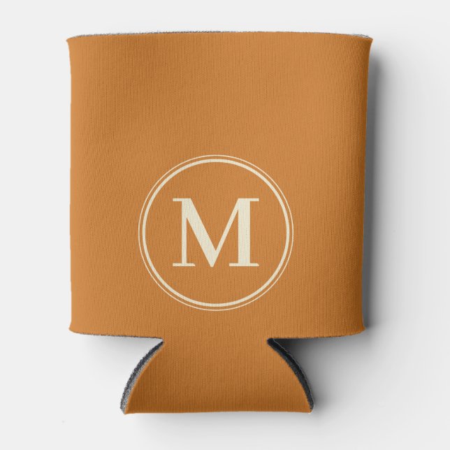 Monogram Solid Burnt Honey Colour  Can Cooler (Front)