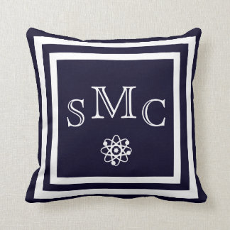 MONOGRAM Solid dark blue plain pillow