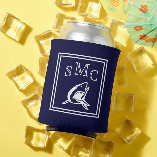 MONOGRAM Solid Grey Shark plain  Can Cooler (In Situ Summer)