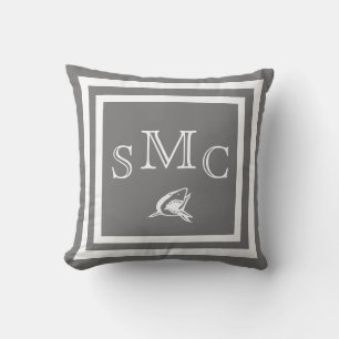MONOGRAM Solid Grey Shark plain pillow