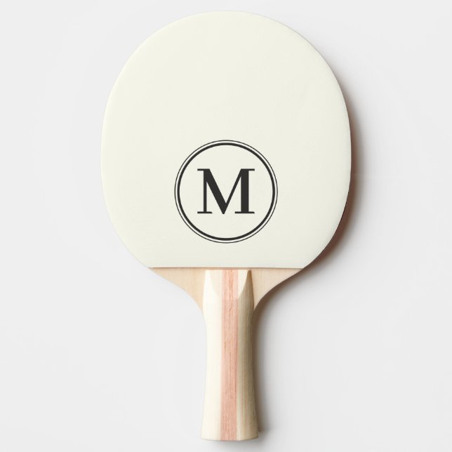 Monogram Solid Ivory and Warm Black Colour  Ping Pong Paddle (Front)
