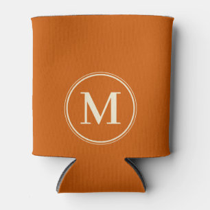 Monogram Solid Mid-Century Pumpkin Colour Can Cooler
