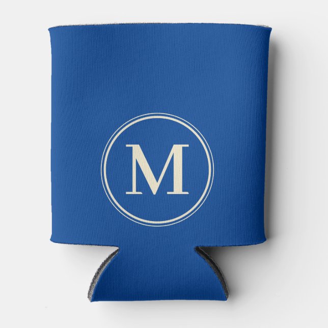 Monogram Solid Mid-Century Royal Colour  Can Cooler (Front)