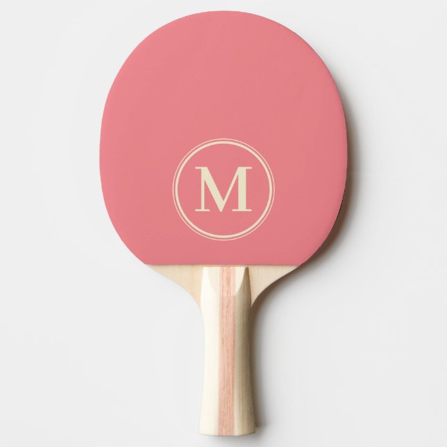 Monogram Solid Peach Colour  Ping Pong Paddle (Front)