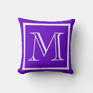 MONOGRAM Solid Purple Bright Grape plain pillow
