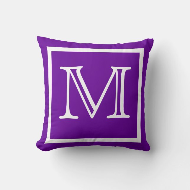 MONOGRAM Solid Purple Bright  plain pillow (Front)