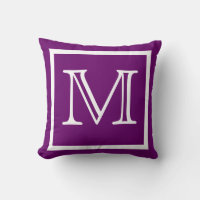 MONOGRAM Solid Purple Grape plain pillow