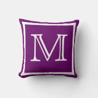 monogram Solid Purple  Grape plain pillow