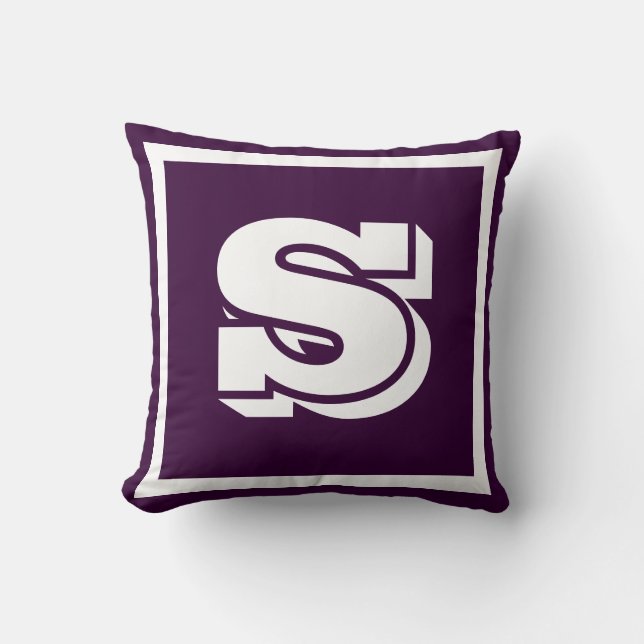 MONOGRAM Solid Purple Soft Dark Grape plain pillow (Front)