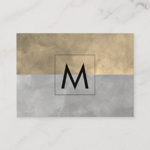 Monogram Sophisticated Sepia Grey Colour Blocks Business Card