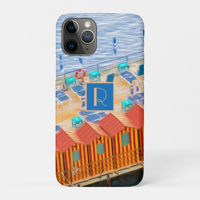 Monogram Sorrento Italy Beach Cabanas Case-Mate iPhone Case (Back)