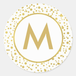 Monogram Sparkly Gold Confetti Envelope Seal