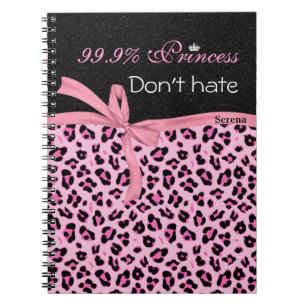 Monogram, Spiral Notebook, Pink Leopard print Spiral Notebook