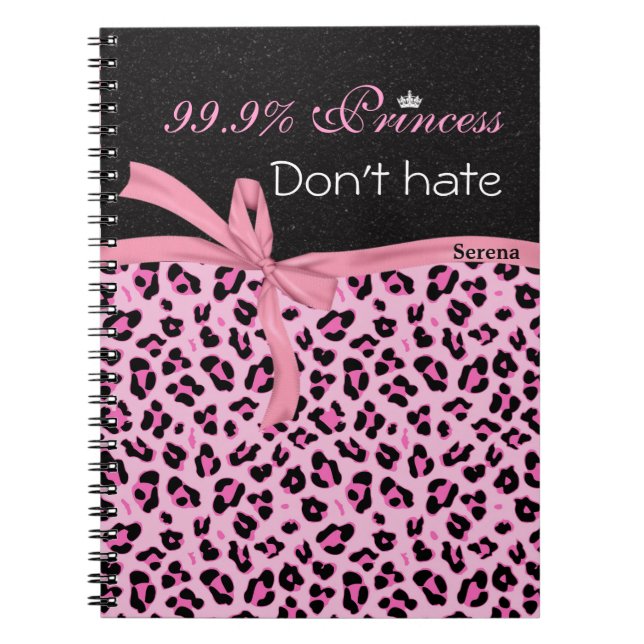 Monogram, Spiral Notebook, Pink Leopard print Spiral Notebook (Front)