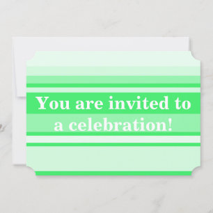Monogram spring green stripes invitation