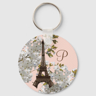 Monogram Springtim In Paris Eiffel Tower Keychain